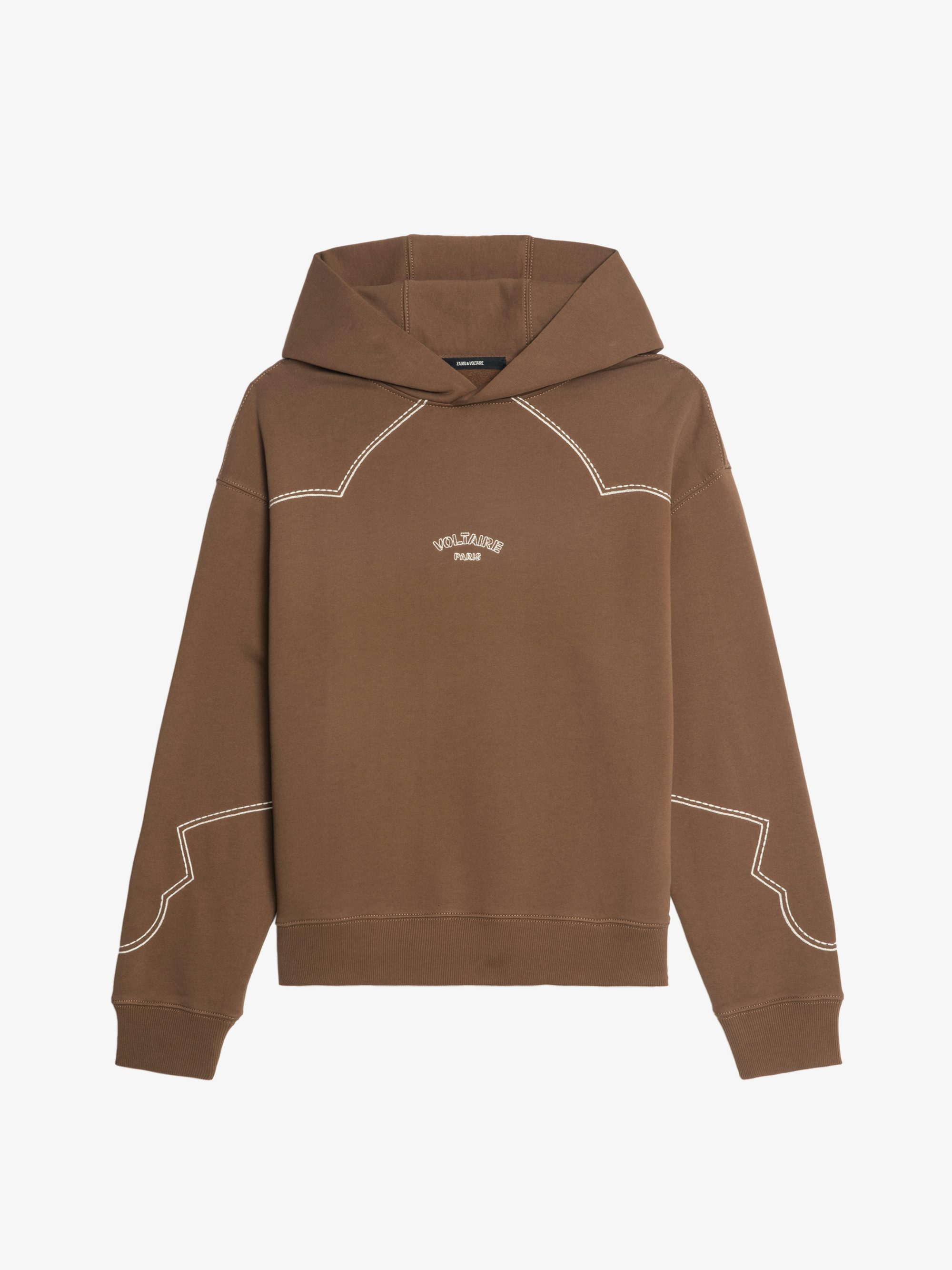 Sweeny Sweatshirt - Long-sleeved hooded sweatshirt with western cutouts.